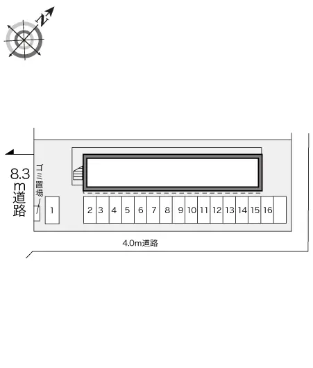 ★手数料０円★伊勢崎市新栄町　月極駐車場（LP）